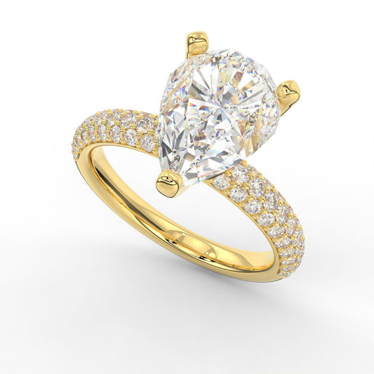 RoCo Wedding Ring Gold Diamond Drop