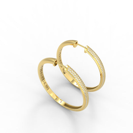 Diamonds Ro Hoop Earrings Gold