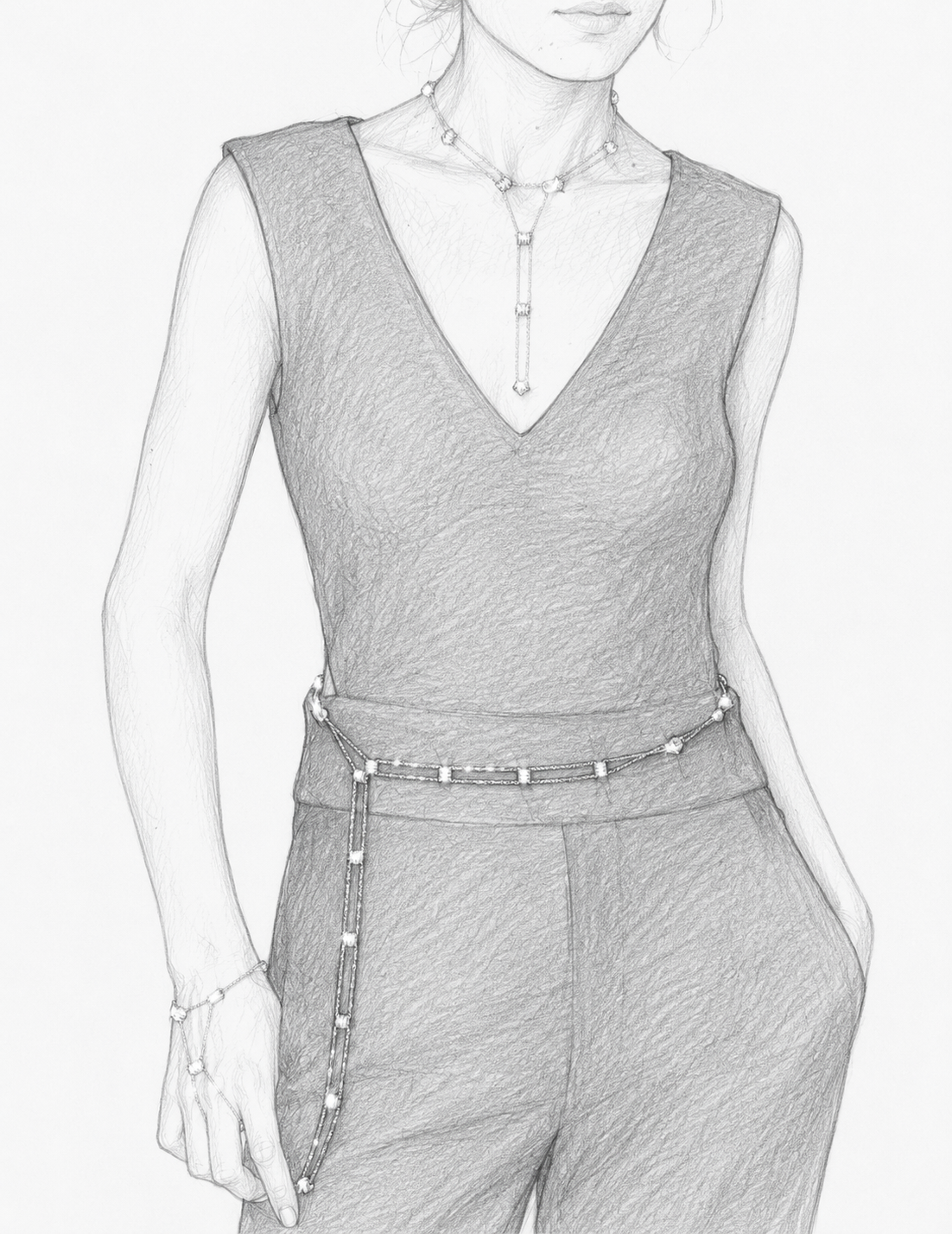 Necklace, Belt & Bracelet
