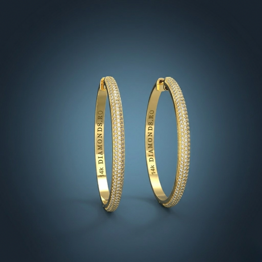 Diamonds Ro Hoop Earrings Gold