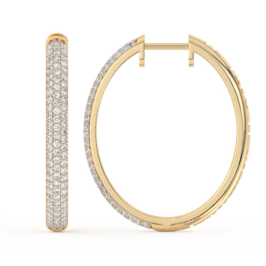 RoCo Earrings Gold Diamond 30 mm