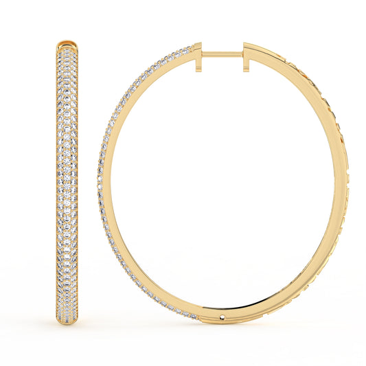 RoCo Earrings Gold Diamond 45 mm